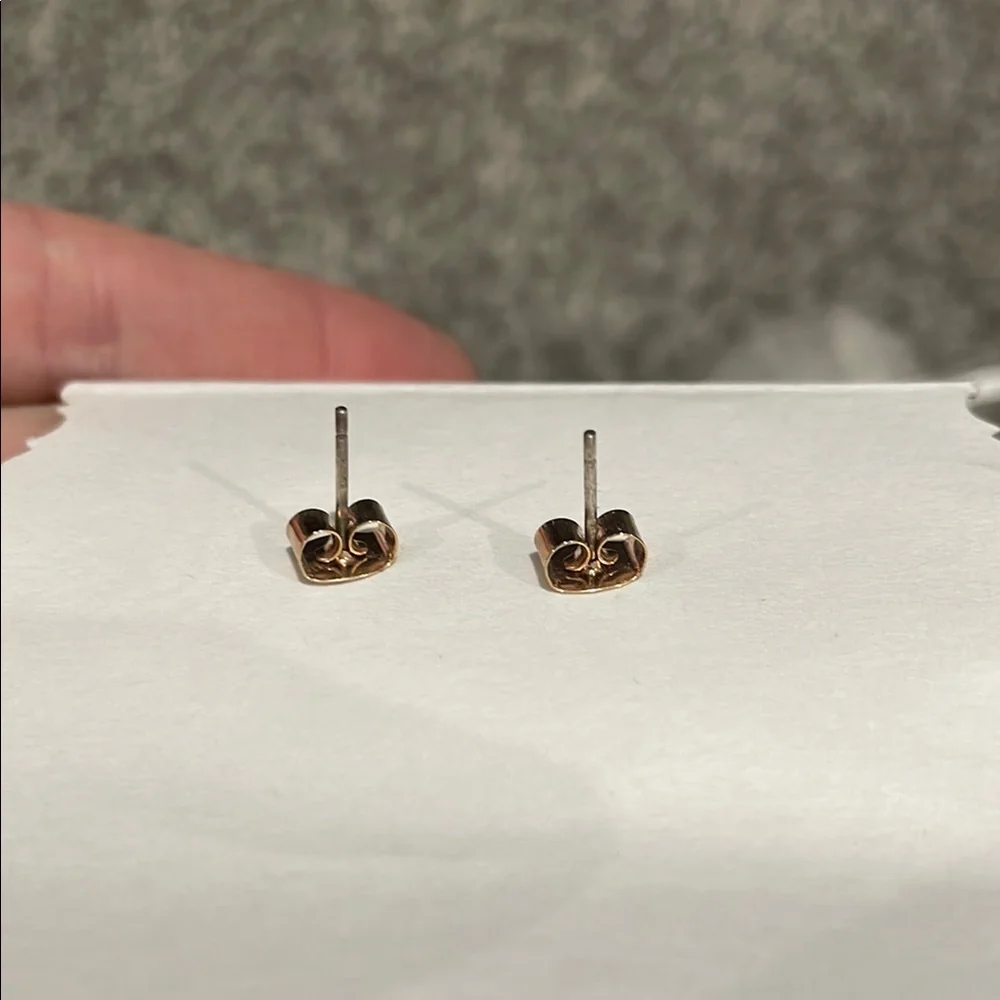 CZ Rose Gold Drop Earrings - Picture 2 of 3
